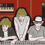 An illustration of three musicians to depict Studio Secrets: Revealing the Stories Behind Music's Greatest Hits